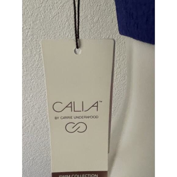 Calia Swim Bikini Top Keyhole Cut Out Textured Swimwear Indigo - Picture 8 of 9